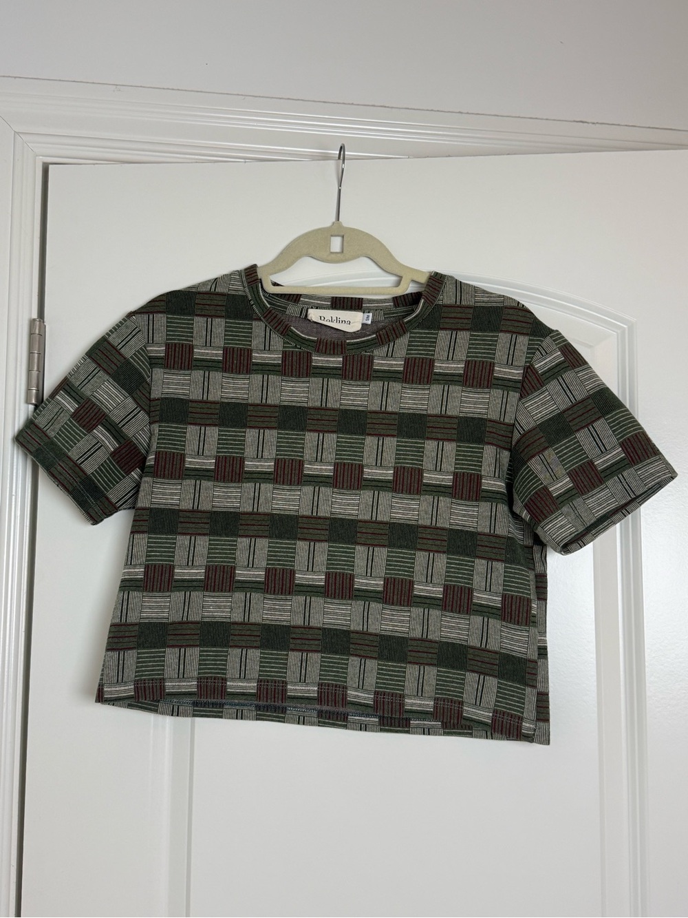 Beklina Olive and Burgundy Striped Knit Top